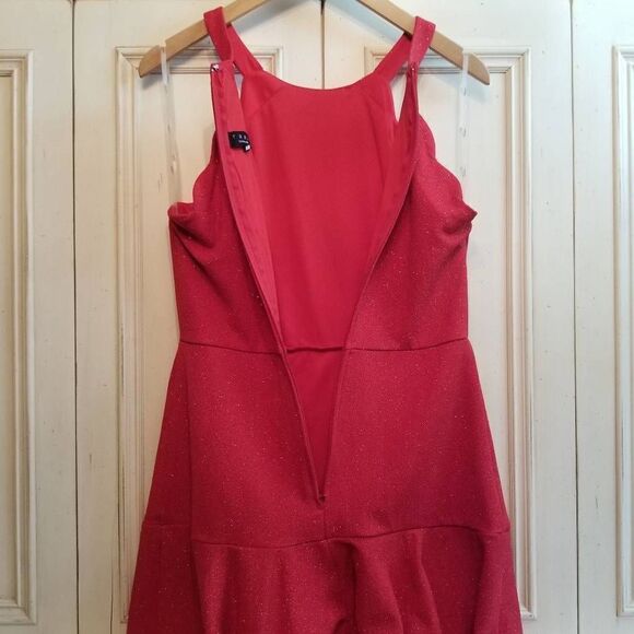 Trixxi Red Sparkle Dress Large - Picture 6 of 8